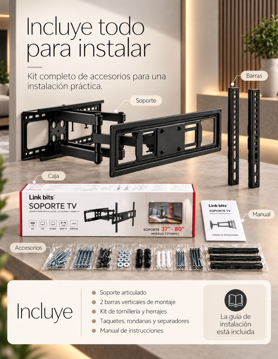 Soporte de techo para pantalla articulado 37 - 80 pulgadas 2