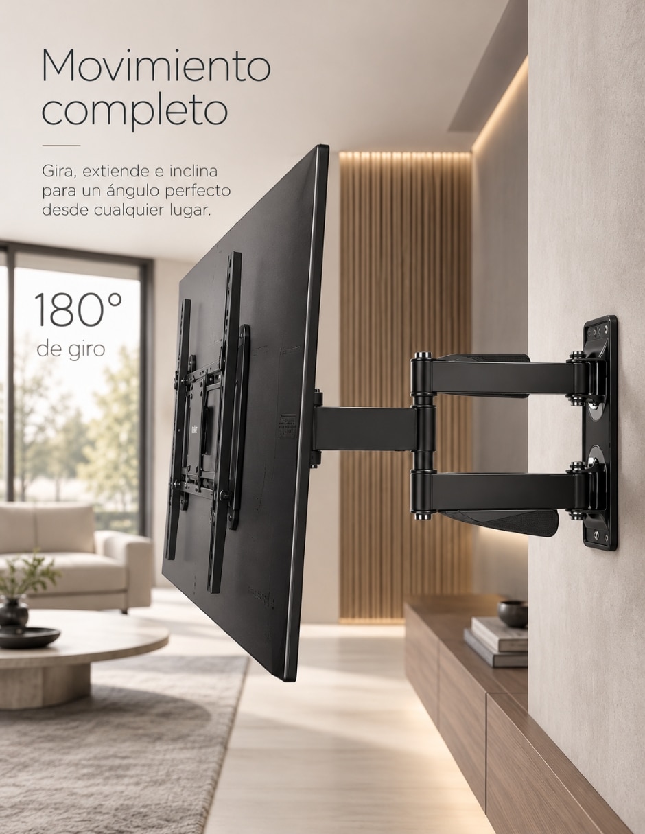 Soporte de pared para pantalla articulado 40 - 85 pulgadas 4