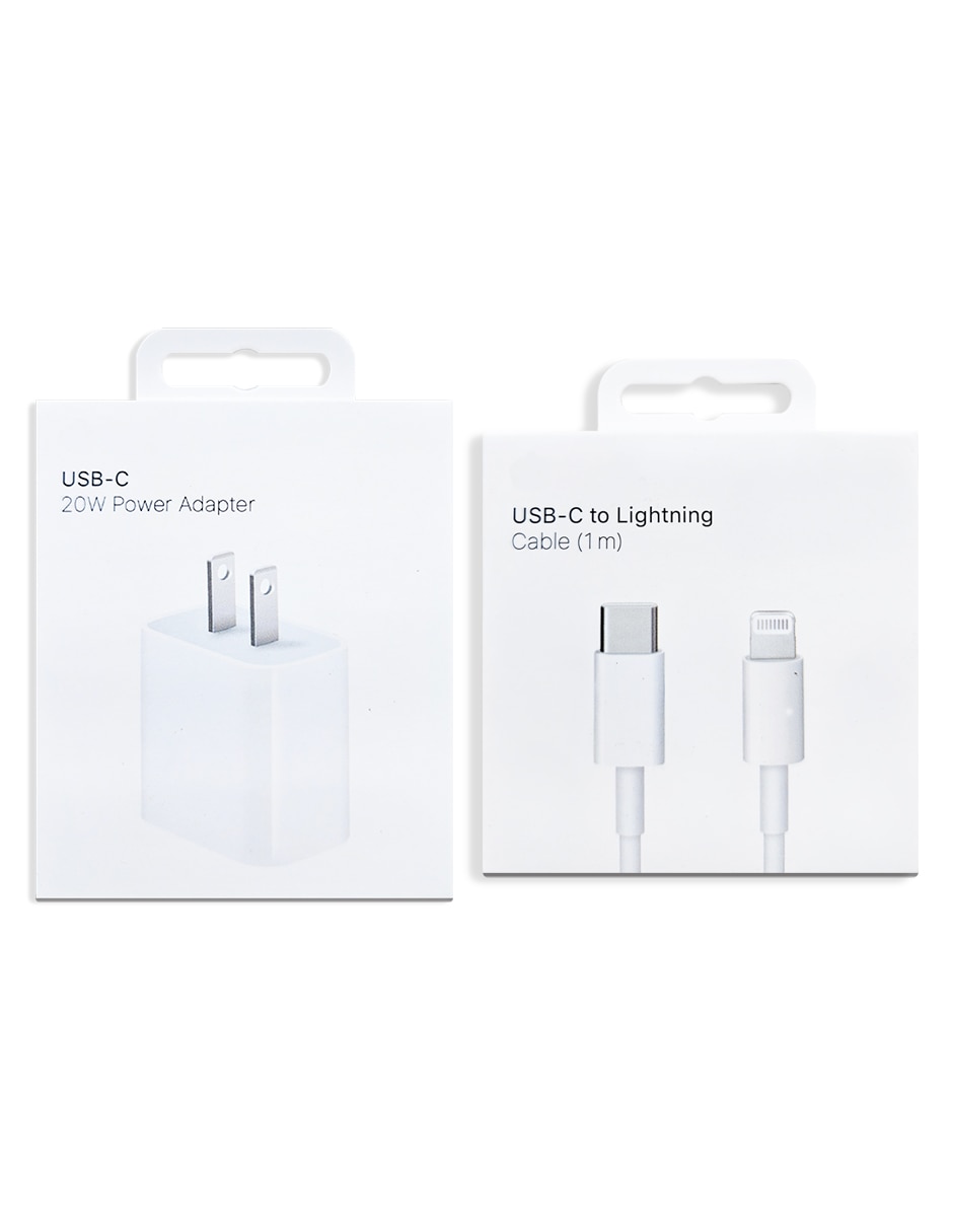 Adaptador de corriente 20w +cable lightning usb tipo c 20 w Adaptador de corriente 20w +cable lightning usb tipo c 20 w