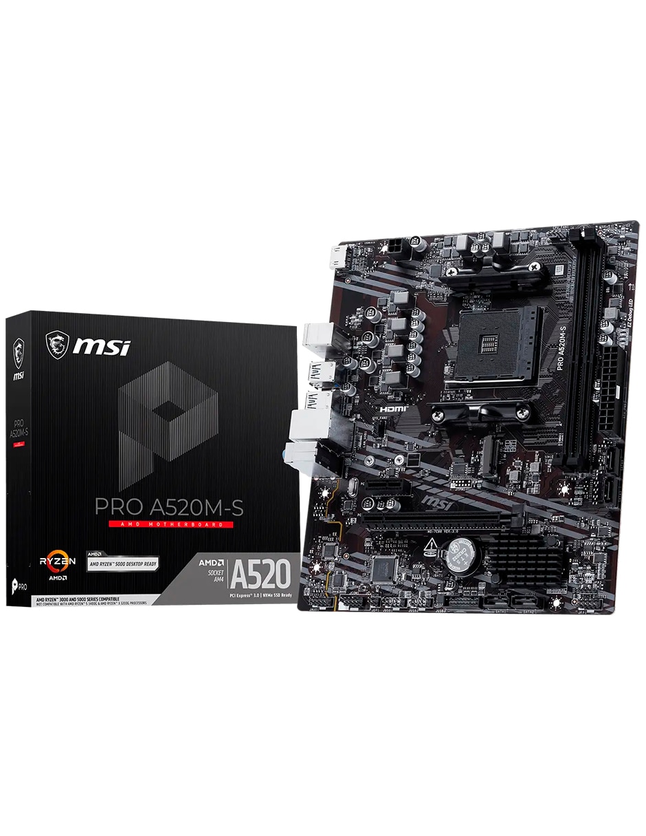 Tarjeta madre pro a520m-s compatible con procesador amd