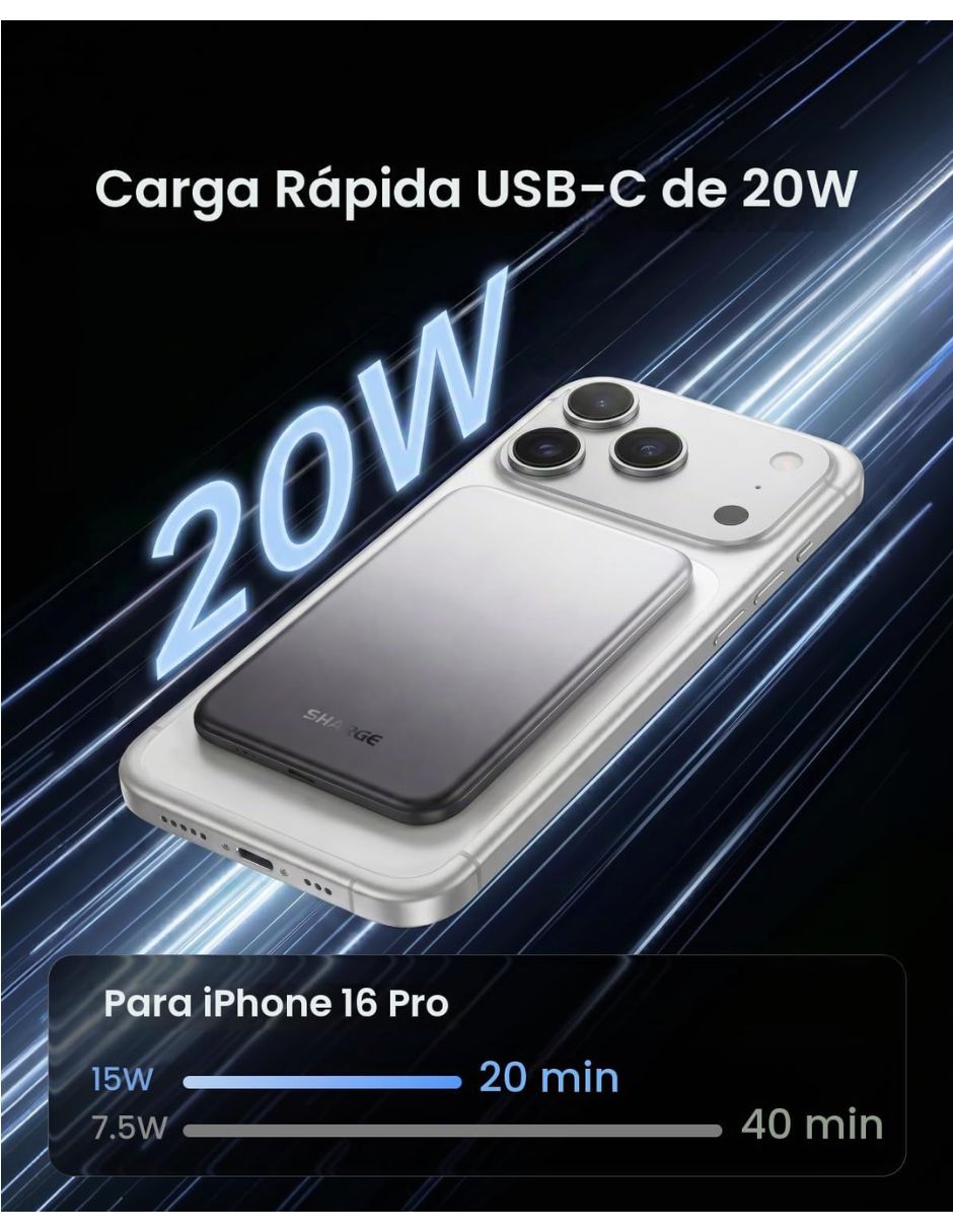Batería portátil 5000 mah 6