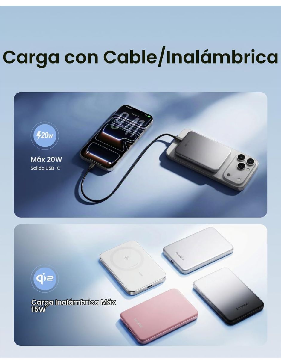 Batería portátil 5000 mah 7