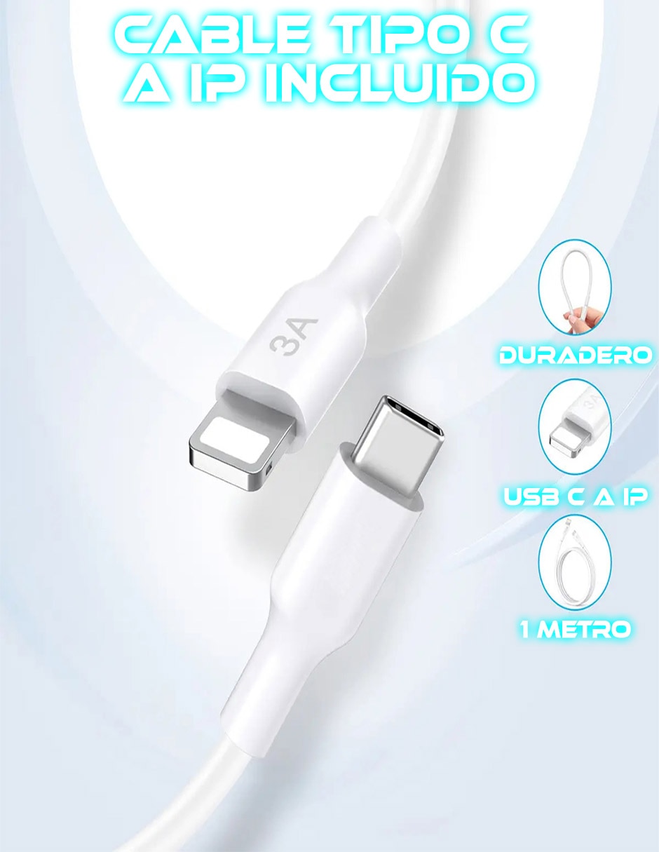 Cargador pared sc-gan30w-wtip lightning 30 w 3