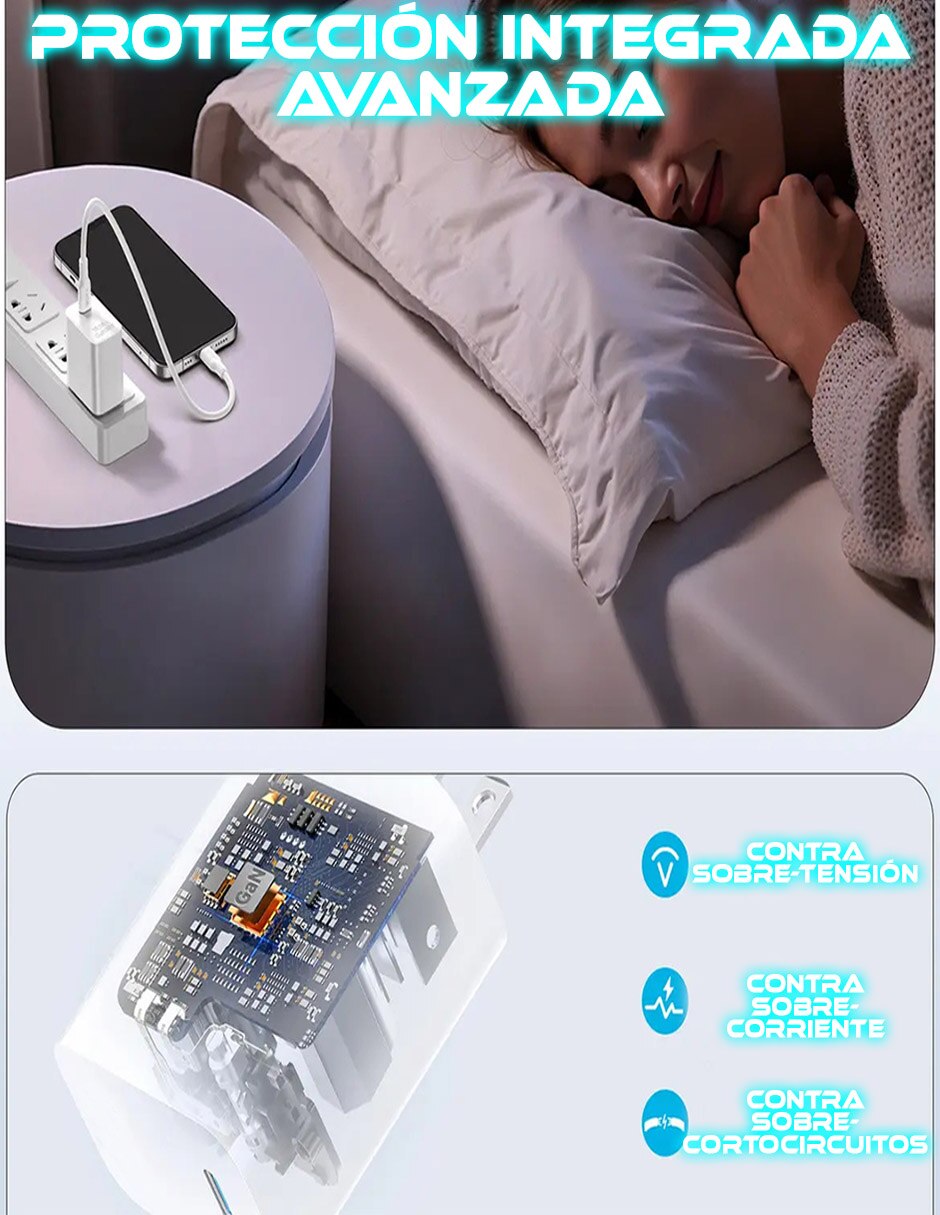 Cargador pared sc-gan30w-wtip lightning 30 w 5