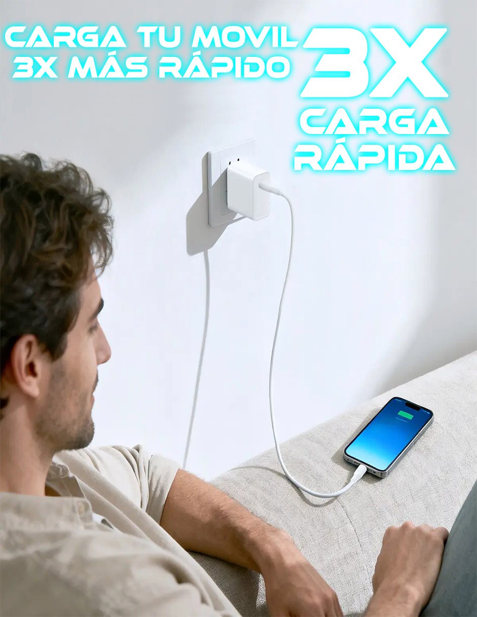 Cargador pared sc-gan30w-wtip lightning 30 w 7