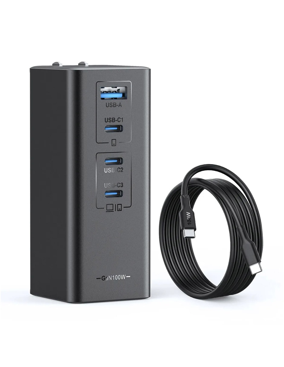 Cargador pared SC-GaR351-4P USB + USB tipo C 100 W Cargador pared SC-GaR351-4P USB + USB tipo C 100 W