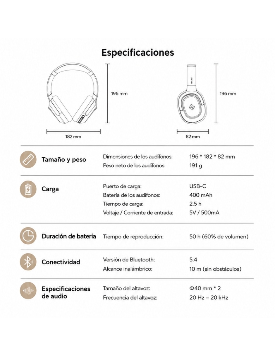 Audífonos de diadema inalámbricos con cancelación de ruido 3